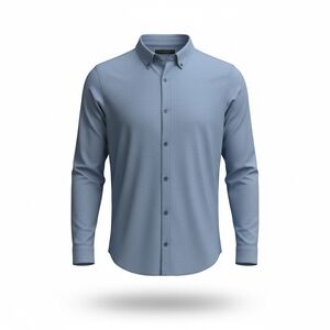 lululemon Men's Commission Button Down Shirt Denim Color Blue Chambray LARGE